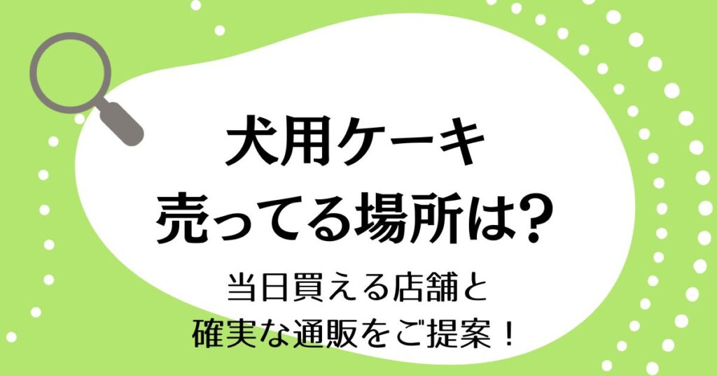 犬用ケーキが売ってる場所はどこ？当日買える店舗と確実な通販をご提案！