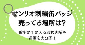 サンリオ刺繍缶バッジが売ってる場所はどこ？確実に手に入る取扱店舗や通販を大公開！